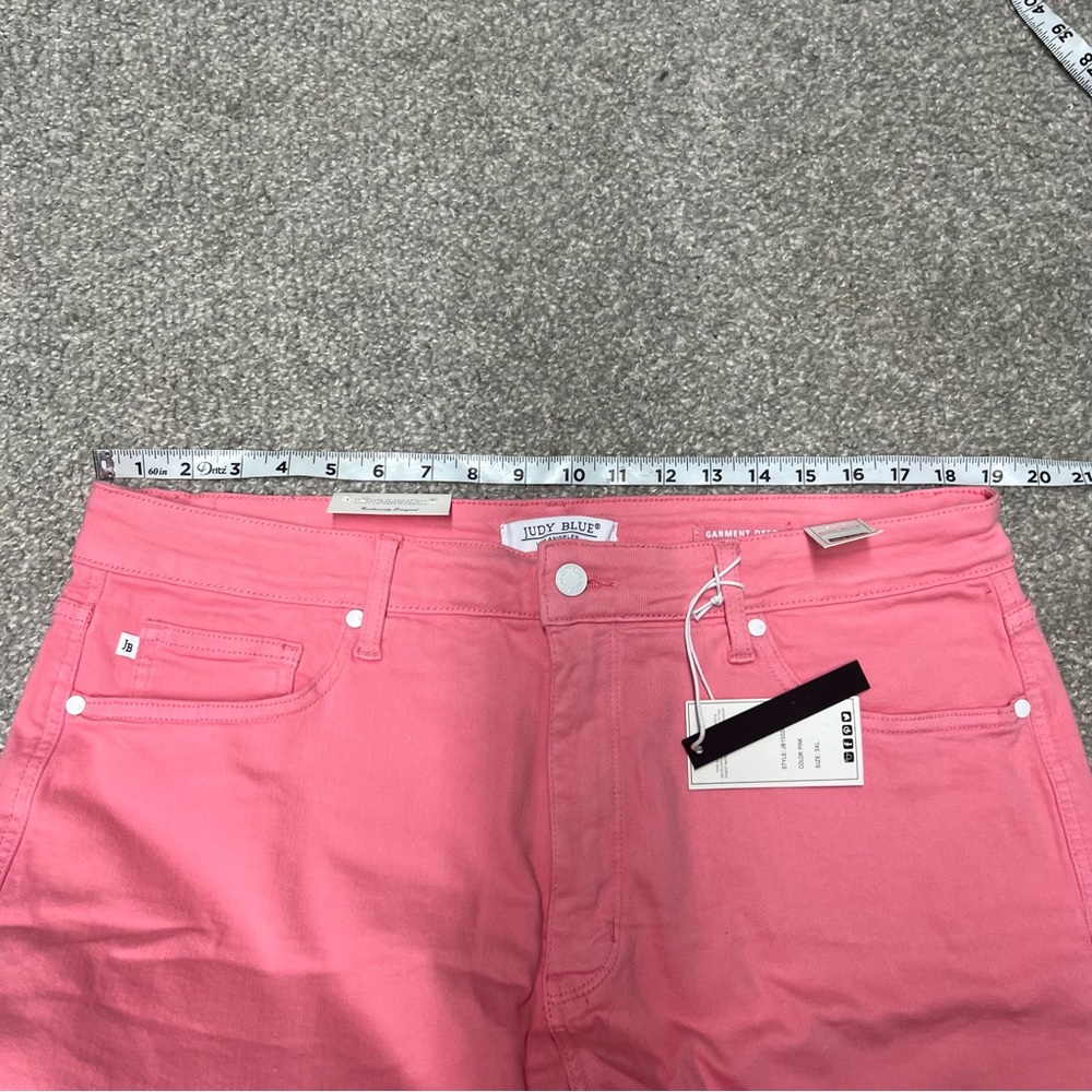 Judy Blue Shorts Women’s 3XL Pink High Waist Tummy Control Denim JB150285 NEW - Picture 6 of 10